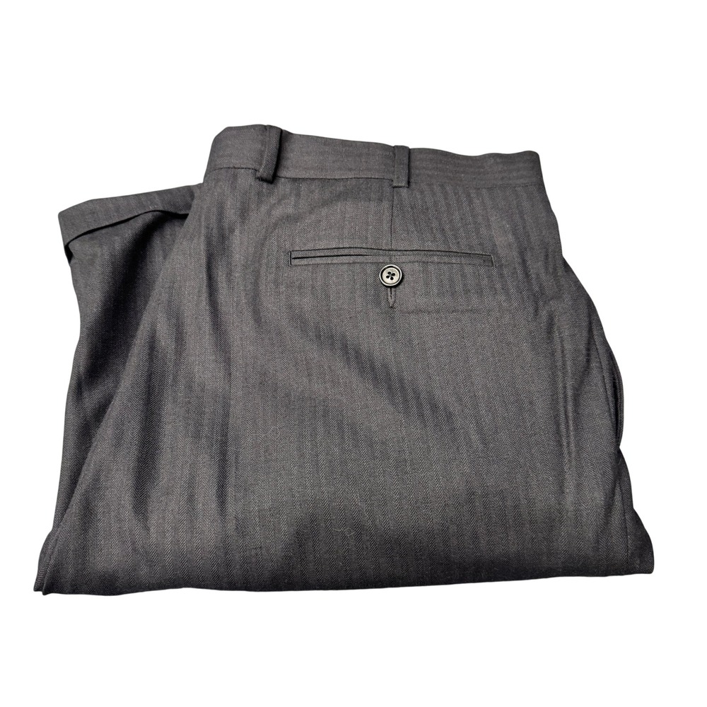 Brooks Brothers Dress Pants Mens 40x33 346 Stretch Dark Charcoal‎ Gray Trousers